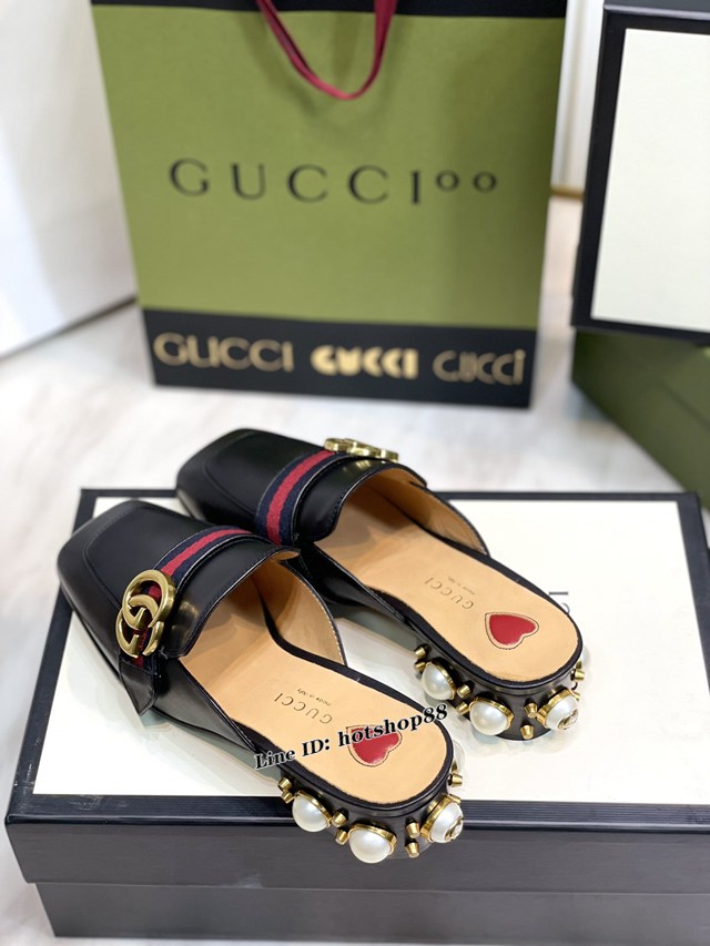 gucci古馳2022新色全新升級版本原版胎小牛皮女鞋單皮鞋 dx2913